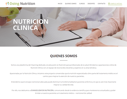 Doing Nutrition - Diseño Web