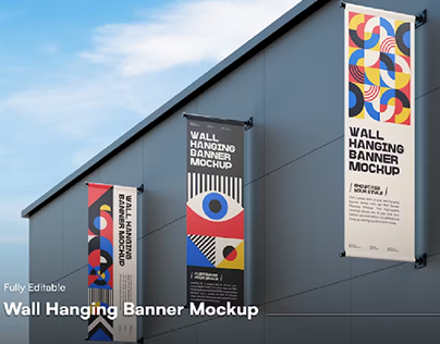 Wall Hanging Banner Mockup