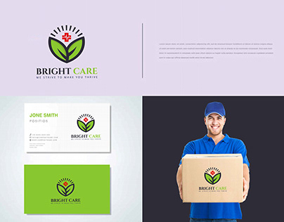 Bright care health logo.Medical instrument logo design.