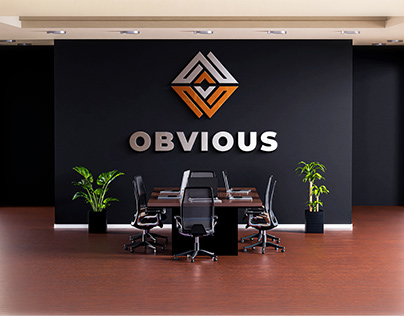 Luxury office wall logo mockup Free Download