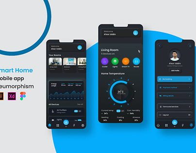 Smart Home Mobile App Neumorphic