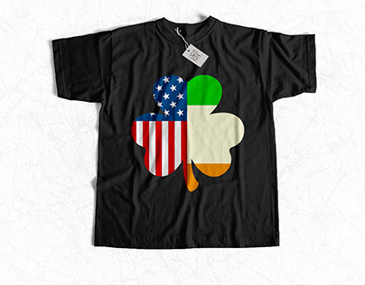 Irish American Flag Ireland Flag T-shirt design