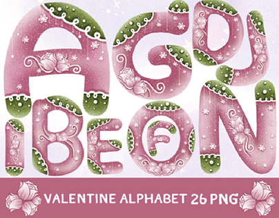 Valentine Alphabet 26 PNG