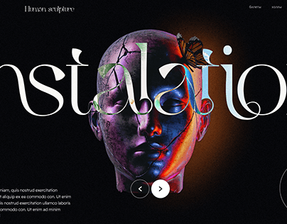 Landing page of Human sculpture installations