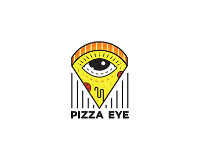 Pizza Eye Logo Design in Flat Syle