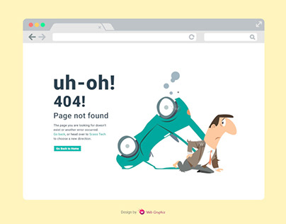 Car Accident Vector Art for 404 Error Page