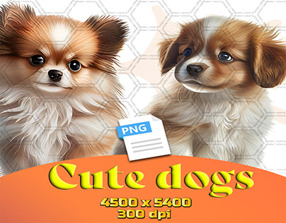 Cute dogs clipart
