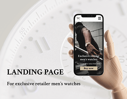 Landing page for watch retailer