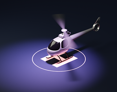 helicopter takeoff and landing Animation