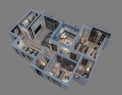 3D Floor Plan of Apartment