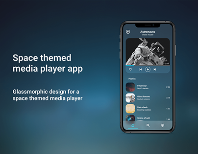 Space themed media player app