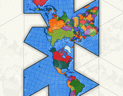 Dymaxion World map fuller projection Poster