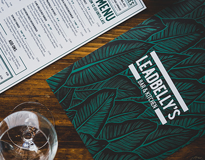 Hand cut & printed menus for Leadbelly’s Bar & Kitchen