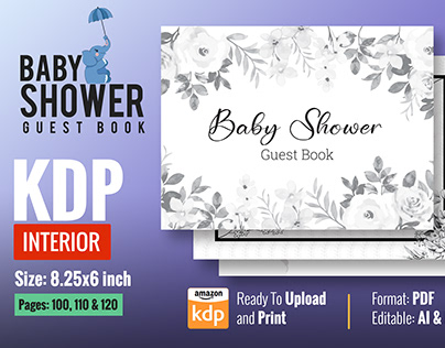 Baby Shower Guest Book KDP Interior Design