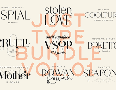 Just Type Font Bundle Vol.01 | Free fonts