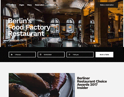 Food Factory Restaurent Website