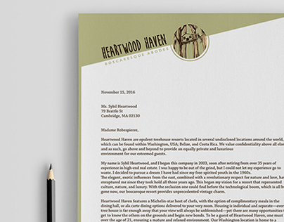 "Heartwood Haven" Letterhead Design