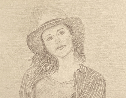 Pencil Women with hat