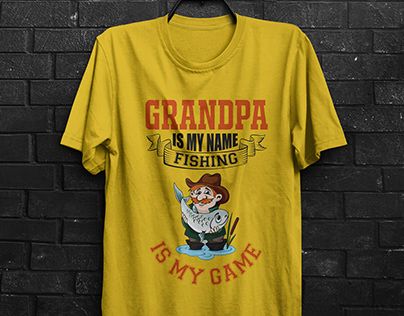 Grandpa is my name fishing is my game tshirt design