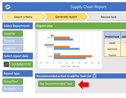 UI/UX Prototype: Supply Chain Report Application