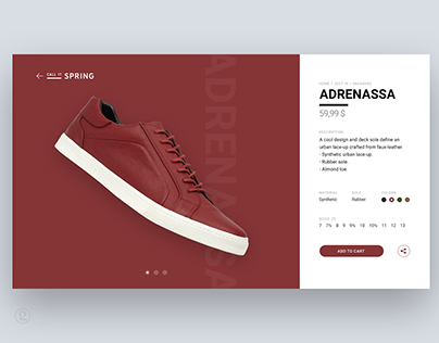 Shoe / sneaker shopping — design & animation concept