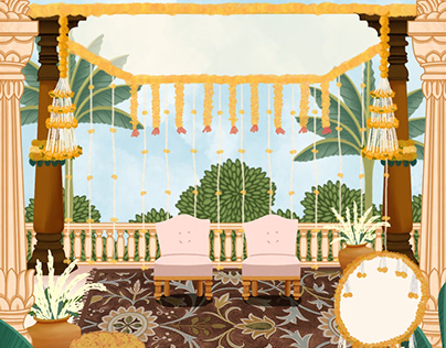 Backgrounds for wedding Invitation Illustration