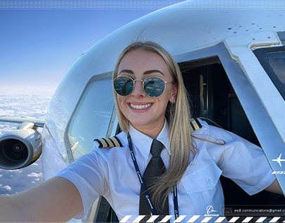 Pilot Olivia Flight level selfie