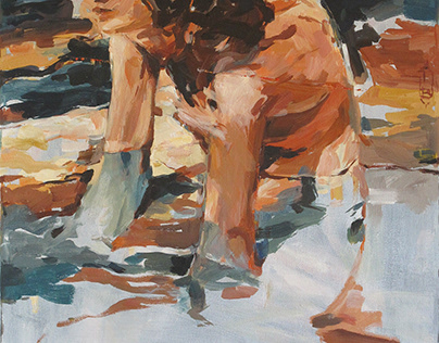 from Italian Bathers series. Acrylic on canvas 91 x 63