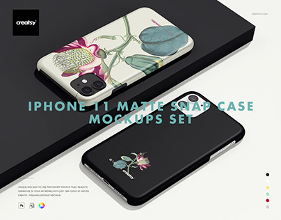 iPhone 11 Matte Snap Case Mockup Set