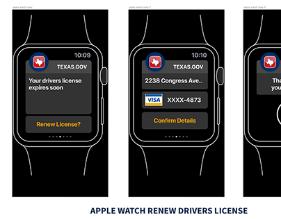 Driver license renewal concept - apple watch.