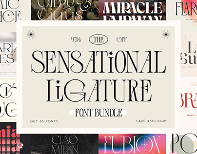 Project thumbnail - The Sensational Ligature Font Bundle - 95% Off!