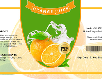 Orange Juice Package Label