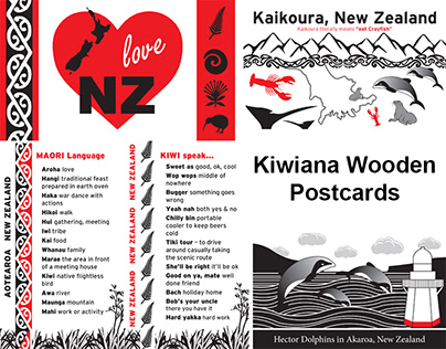 Kiwiana Wooden Postcards