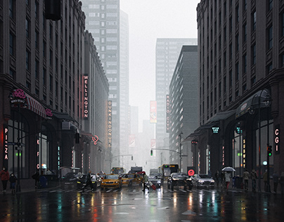 New York Rainly Street (Reference)