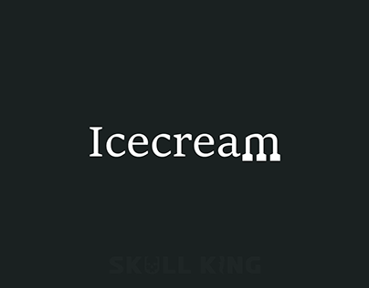 Ice cream negative space logo