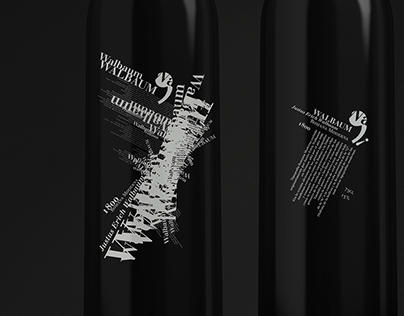 Typographic modern wine label / Walbaum font