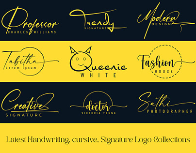 Latest Handwriting, cursive, Signature Logo Collections