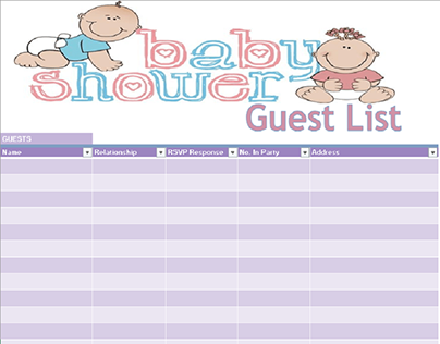 Baby Shower Guest List Template