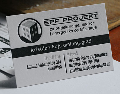 EPF letterpress business card