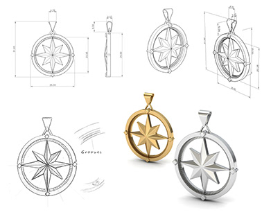 Project thumbnail - Compass Necklace