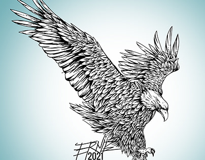 High detailed eagle drawing