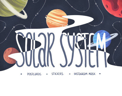 SOLAR SYSTEM PACK - postcards, stickers, Instagram mask