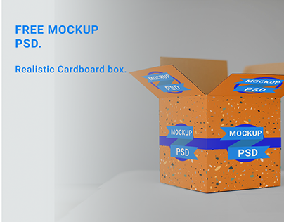 Free Cardboard box Mockup