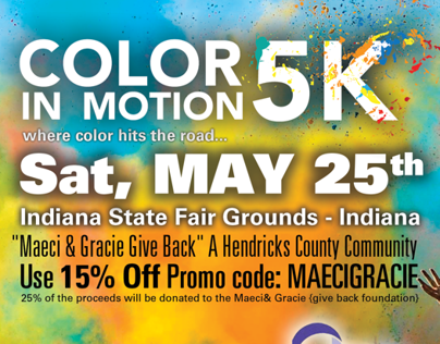 Color in Motion 5k Event Poster