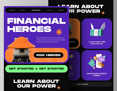 Financial Heros Landing Page UI/UX Design