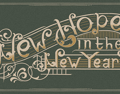 New Hope In The Year Lettering Design