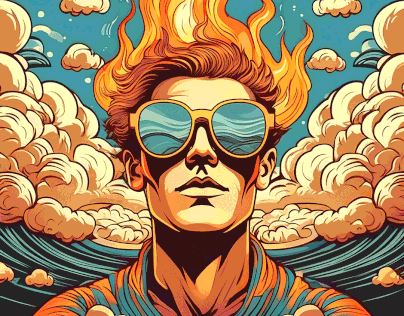 Man of Fire and Air - Digital Art by Andrew Kavanagh