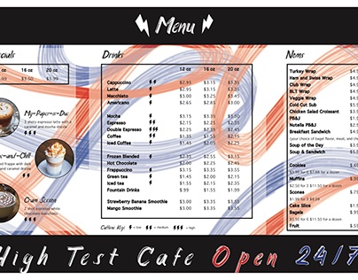 High Test Cafe Logo & Brochure