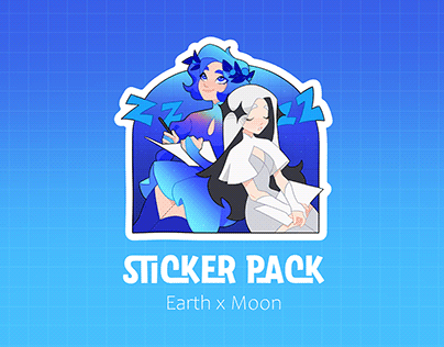Earth&Moon Sticker pack