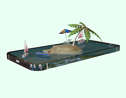 sea beach 3D illustration